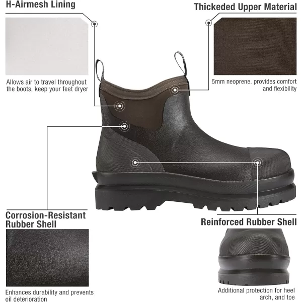 HISEA Men's Work Boots Chelsea Rain Boots Waterproof Garden Boots Durable Rain Shoes for Fishing Hunting Mud Working Outdoor