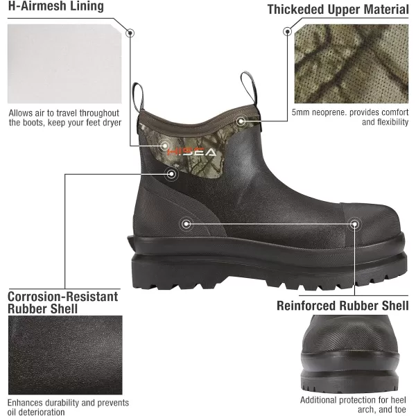 HISEA Men's Work Boots Chelsea Rain Boots Waterproof Garden Boots Durable Rain Shoes for Fishing Hunting Mud Working Outdoor