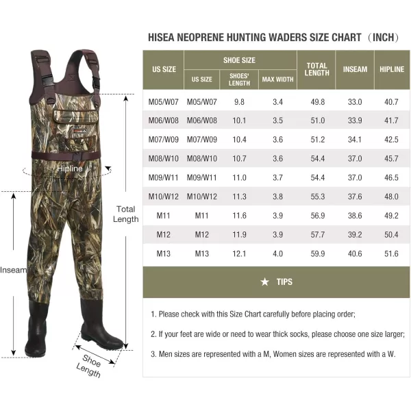 HISEA Neoprene Chest Waders for Men with Boots Duck Hunting Waders with Hanger