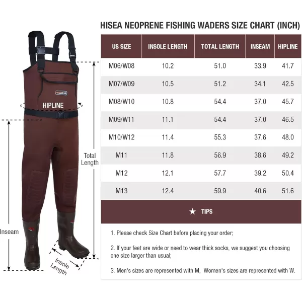 HISEA Neoprene Fishing Chest Waders for Men with Boots Cleated Bootfoot Waterproof Mens Womens Wader Fishing &amp; Hunting Wader