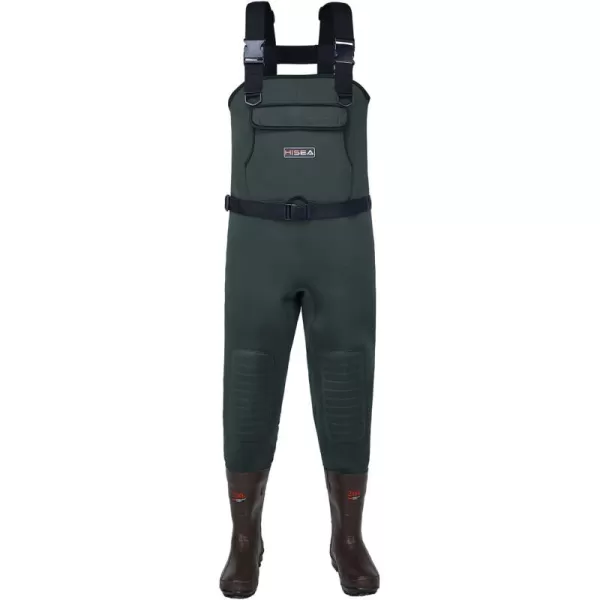 HISEA Neoprene Fishing Chest Waders for Men with Boots Cleated Bootfoot Waterproof Mens Womens Wader Fishing &amp; Hunting Wader
