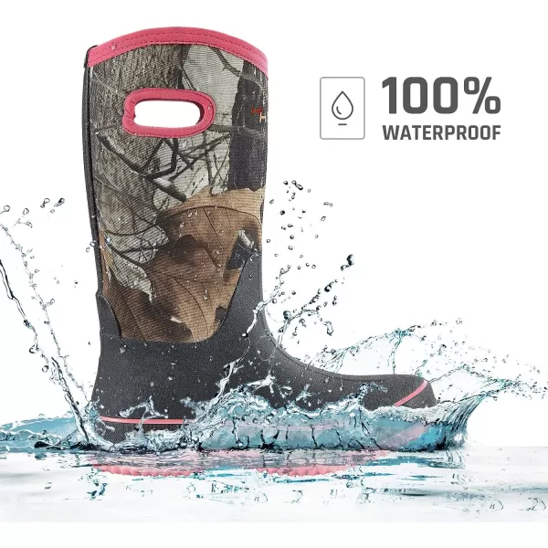 HISEA Rain Boots for Women Mid Calf Rubber Boots Waterproof Neoprene Insulated Barn Boots for Mud Working Gardening