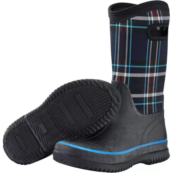 HISEA Rain Boots for Women Mid Calf Rubber Boots Waterproof Neoprene Insulated Barn Boots for Mud Working Gardening