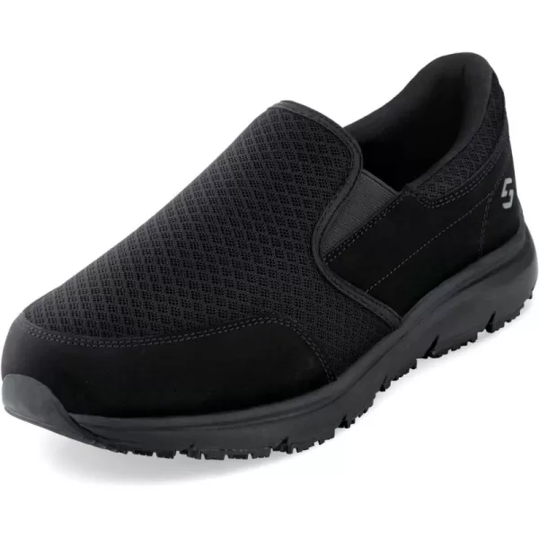 HISEA Slip Resistant Shoes for Men, Water &amp; Oil Resistant, Breathable Comfortable Slip on Chef Men Work Shoes, Lightweight Walking Standing Shoes for Kitchen, Restaurant, Healthcare Workers
