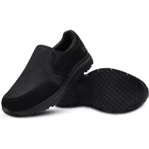 HISEA Slip Resistant Shoes for Men, Water &amp; Oil Resistant, Breathable Comfortable Slip on Chef Men Work Shoes, Lightweight Walking Standing Shoes for Kitchen, Restaurant, Healthcare Workers