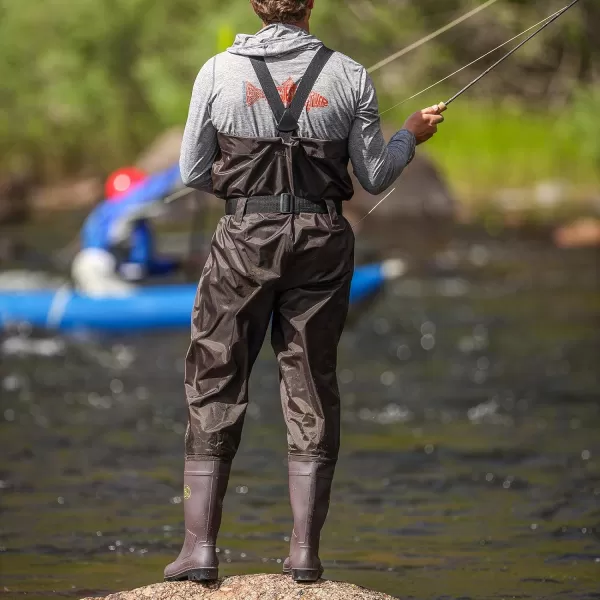 HISEA Upgrade Chest Waders Fishing Waders for Men with Boots Waterproof Lightweight Bootfoot Cleated 2-Ply Nylon/PVC