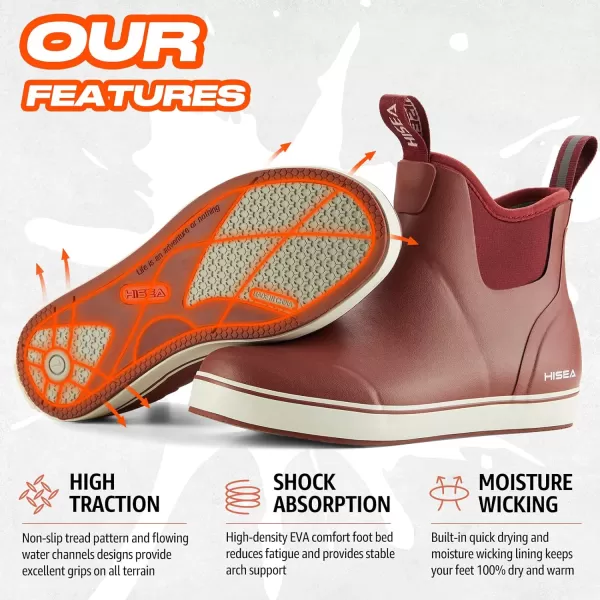 HISEA Women's Ankle Rain Boots, Rubber Fishing Deck Boots, Garden Boots for Women Waterproof