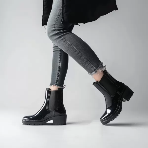 HISEA Women's Ankle Rain Boots Waterproof Chelsea Booties Short Rain Shoes for Women