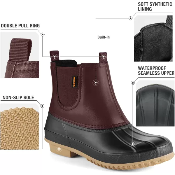 HISEA Women's Duck Boots Waterproof Ankle Saltwater Boot for Outdoor Winter Snow Boots