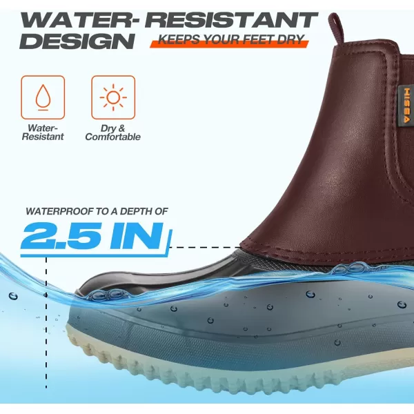 HISEA Women's Duck Boots Waterproof Ankle Saltwater Boot for Outdoor Winter Snow Boots