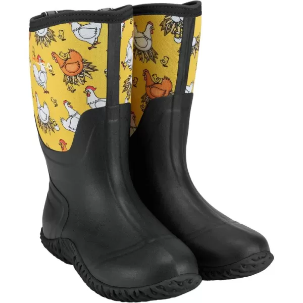 HISEA Women's Rain Boots Waterproof Insulated Rubber Boots Mid Calf Garden Boot Outdoor
