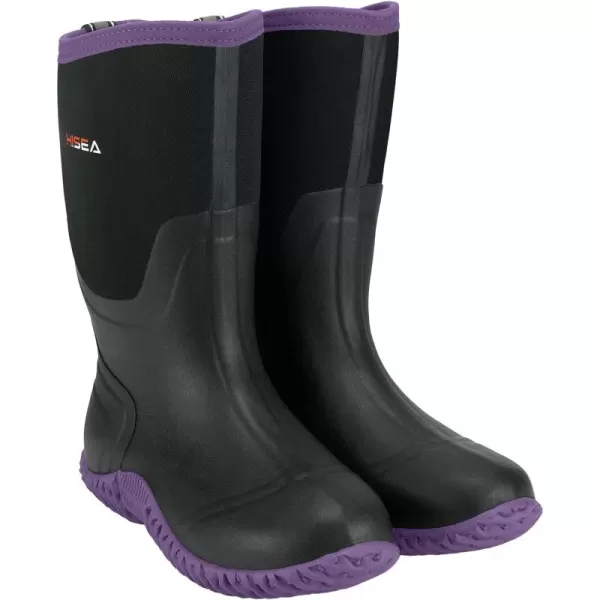 HISEA Women's Rain Boots Waterproof Insulated Rubber Boots Mid Calf Garden Boot Outdoor