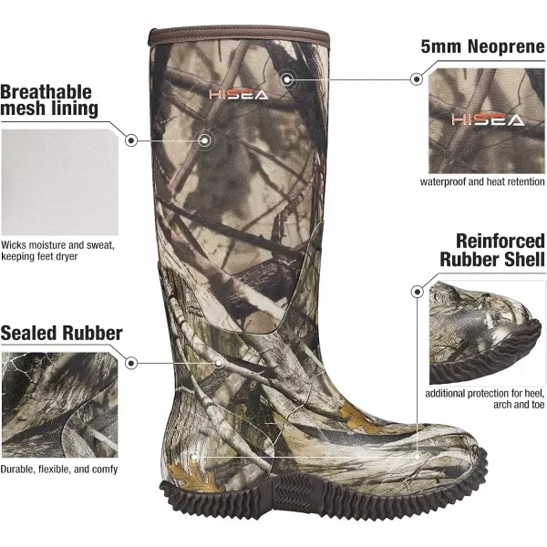 HISEA Women's Rain Boots, Waterproof Insulated Rubber Neoprene Boots, Durable Anti-Slip Knee High Outdoor Work Boot for Hunting Gardening Farming Yard Mud Working, Size US Women 5-11