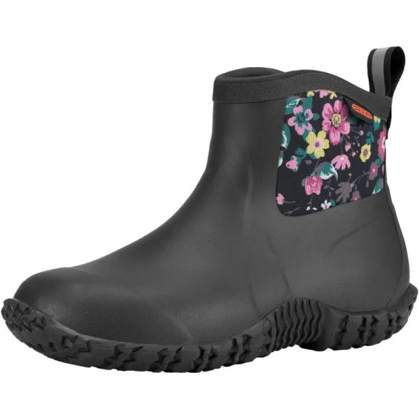 HISEA Women's Rain Shoes Ankle Height Rubber Garden Boots Insulated Waterproof for Mud Working Outdoor