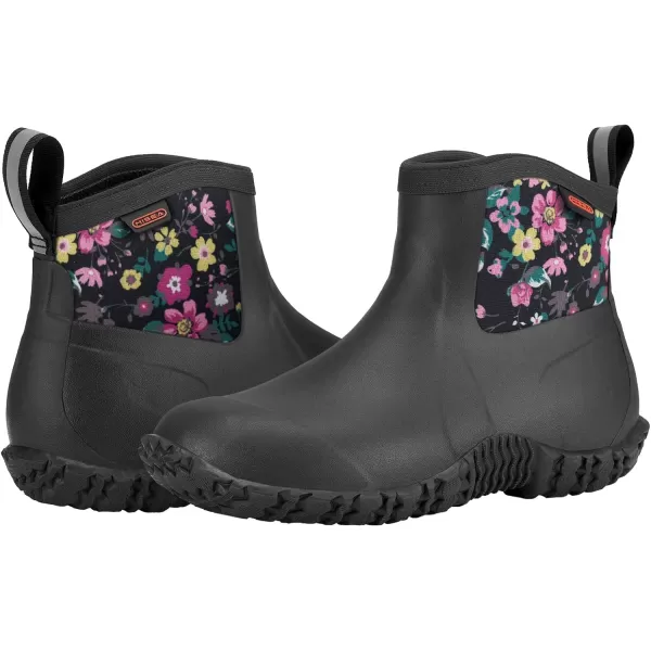 HISEA Women's Rain Shoes Ankle Height Rubber Garden Boots Insulated Waterproof for Mud Working Outdoor