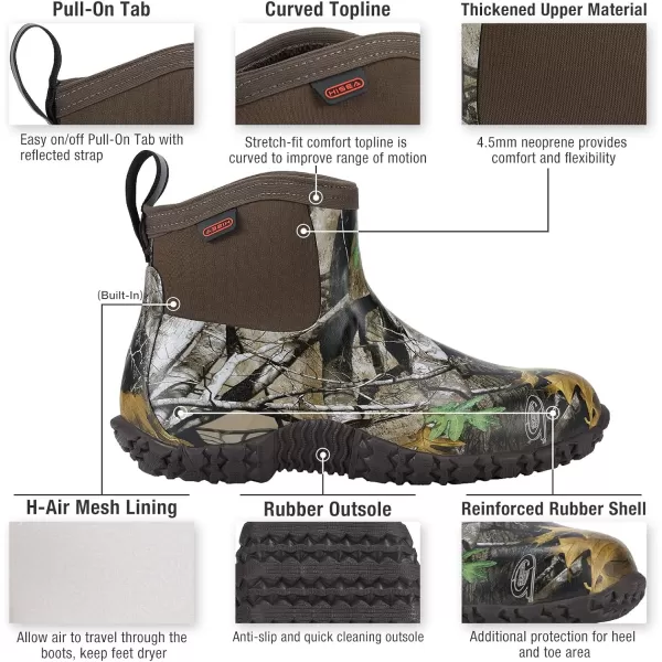 HISEA Women's Rain Shoes Ankle Height Rubber Garden Boots Insulated Waterproof for Mud Working Outdoor