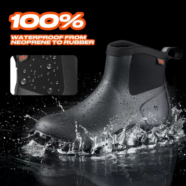 HISEA Women's Rubber Boots Ankle Rain Boots Waterproof Outdoor Bootie for Lawn and Garden