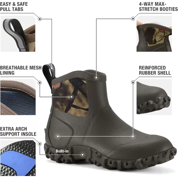 HISEA Women's Rubber Boots Ankle Rain Boots Waterproof Outdoor Bootie for Lawn and Garden