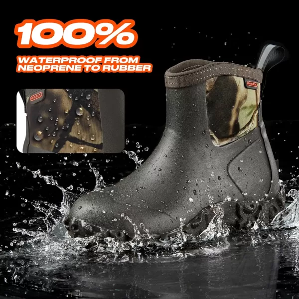 HISEA Women's Rubber Boots Ankle Rain Boots Waterproof Outdoor Bootie for Lawn and Garden