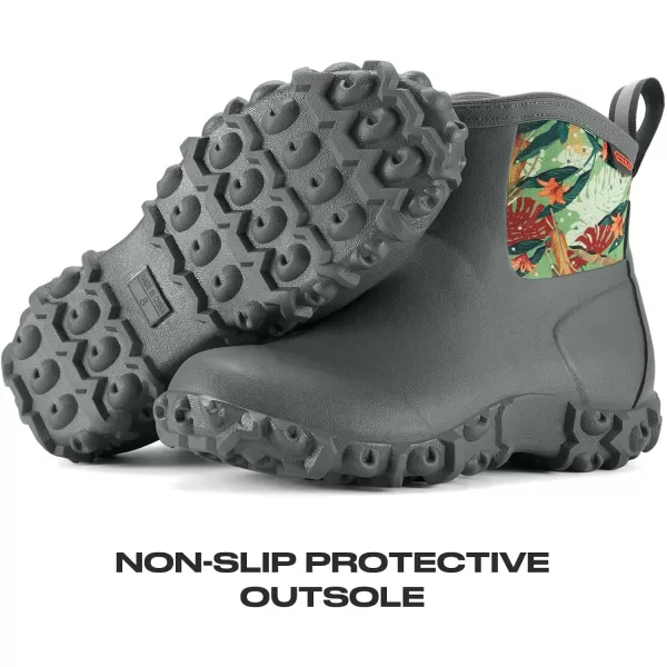 HISEA Women's Rubber Boots Ankle Rain Boots Waterproof Outdoor Bootie for Lawn and Garden