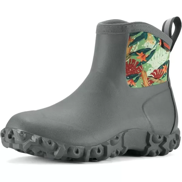 HISEA Women's Rubber Boots Ankle Rain Boots Waterproof Outdoor Bootie for Lawn and Garden