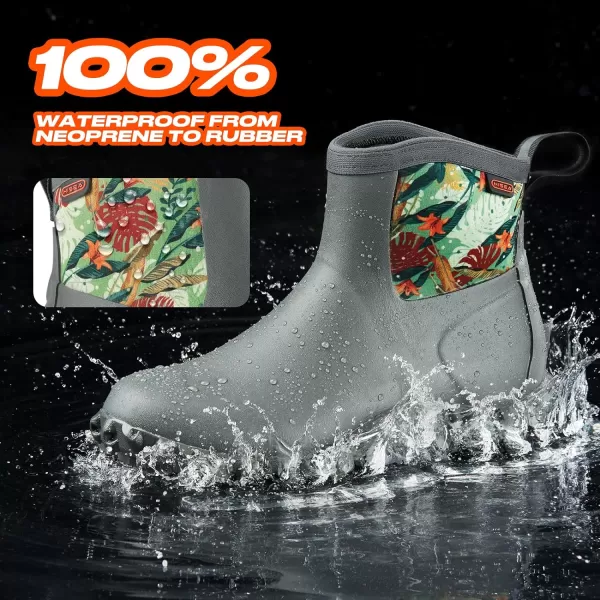 HISEA Women's Rubber Boots Ankle Rain Boots Waterproof Outdoor Bootie for Lawn and Garden