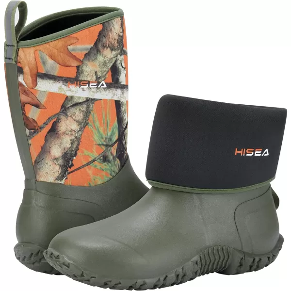 HISEA Women's Rubber Garden Boots Waterproof Insulated Yard Gardening Shoes Mid Height for Mud Working Outdoor