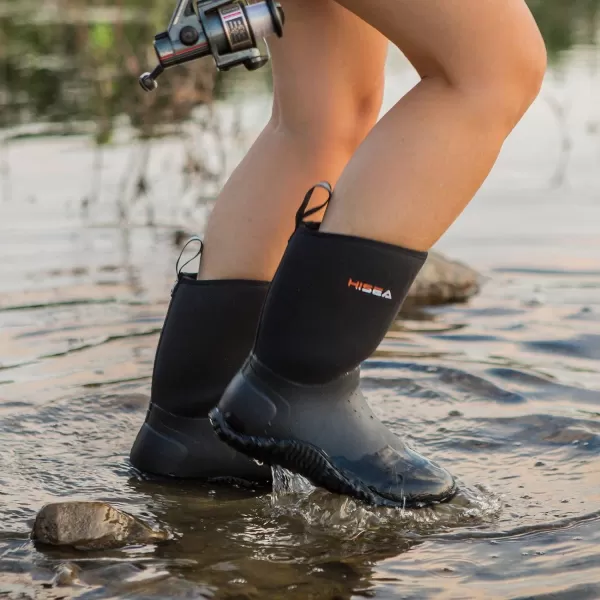 HISEA Women's Rubber Garden Boots Waterproof Insulated Yard Gardening Shoes Mid Height for Mud Working Outdoor