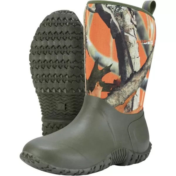 HISEA Women's Rubber Garden Boots Waterproof Insulated Yard Gardening Shoes Mid Height for Mud Working Outdoor