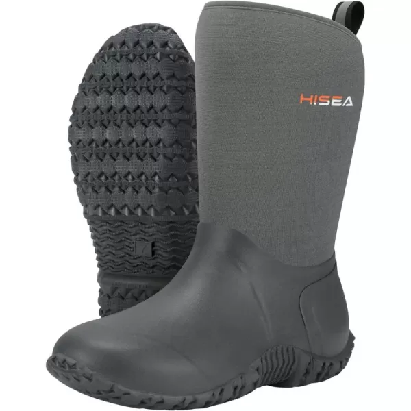 HISEA Women's Rubber Garden Boots Waterproof Insulated Yard Gardening Shoes Mid Height for Mud Working Outdoor
