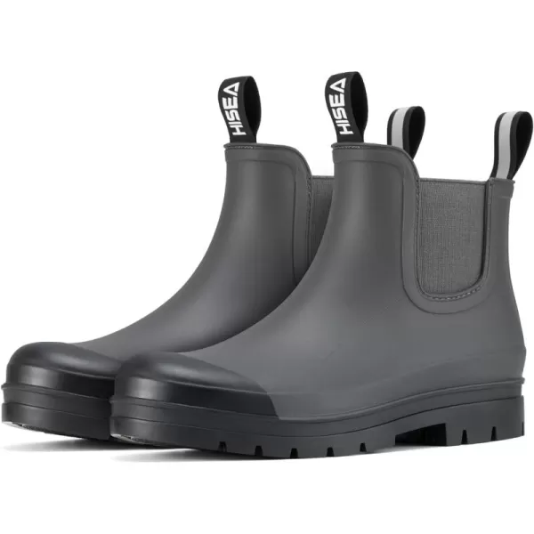 HISEA Women's Short Rain Boots Waterproof Garden Shoes Ankle Chelsea Boots Anti-Slipping Rubber Rainboots for Ladies with Comfort Insole Lightweight Stylish Outdoor Work Booties