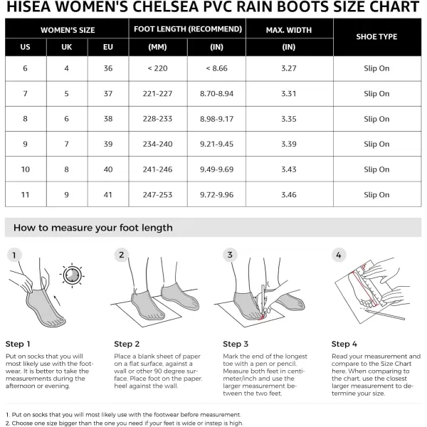 HISEA Women's Short Rain Boots Waterproof Garden Shoes Ankle Chelsea Boots Anti-Slipping Rubber Rainboots for Ladies with Comfort Insole Lightweight Stylish Outdoor Work Booties