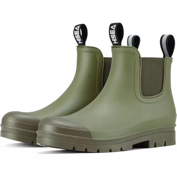 HISEA Women's Short Rain Boots Waterproof Garden Shoes Ankle Chelsea Boots Anti-Slipping Rubber Rainboots for Ladies with Comfort Insole Lightweight Stylish Outdoor Work Booties