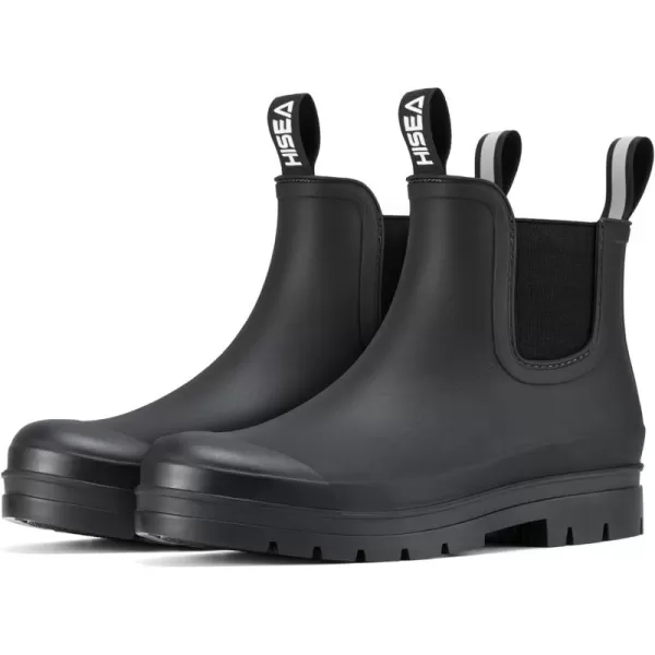 HISEA Women's Short Rain Boots Waterproof Garden Shoes Ankle Chelsea Boots Anti-Slipping Rubber Rainboots for Ladies with Comfort Insole Lightweight Stylish Outdoor Work Booties
