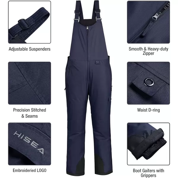 HISEA Women's Snow Bibs Insulated Bib Overalls Water Resistant Ski Bibs Windproof Ski Pants Breathable Snowsuit