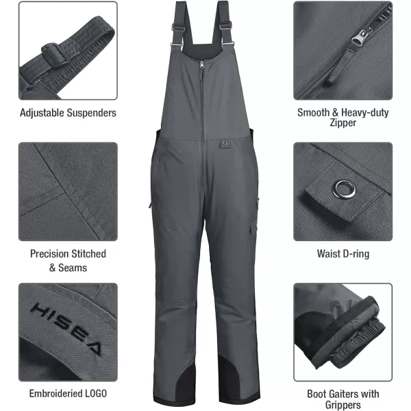 HISEA Women's Snow Bibs Insulated Bib Overalls Water Resistant Ski Bibs Windproof Ski Pants Breathable Snowsuit