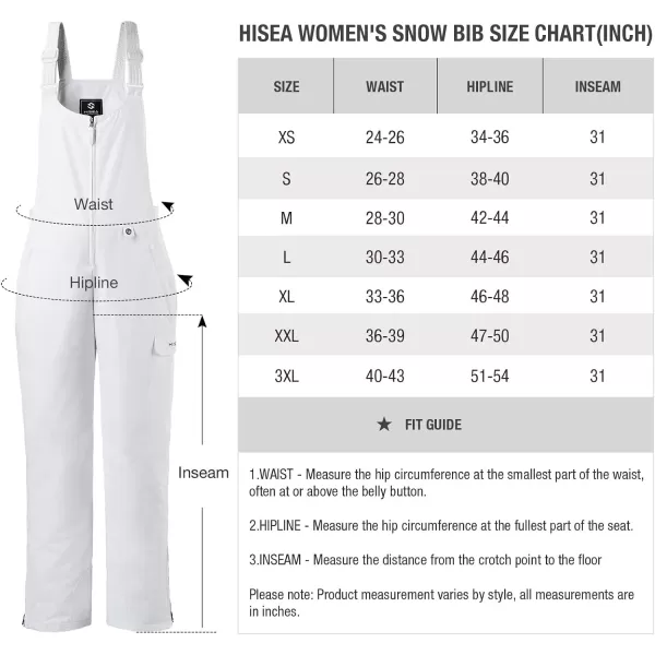 HISEA Women's Snow Bibs Insulated Bib Overalls Water Resistant Ski Bibs Windproof Ski Pants Breathable Snowsuit