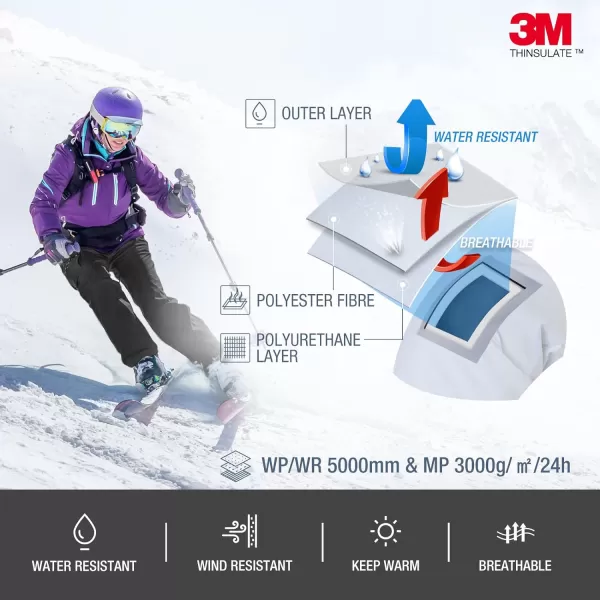 HISEA Women's Snow Bibs Insulated Bib Overalls Water Resistant Ski Bibs Windproof Ski Pants Breathable Snowsuit