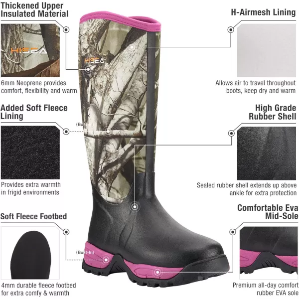 HISEA Women's Winter Boots Arctic Snow Boots Warm Fleece Fur Lined Rubber Neoprene Boot High Performance Waterproof Insulated
