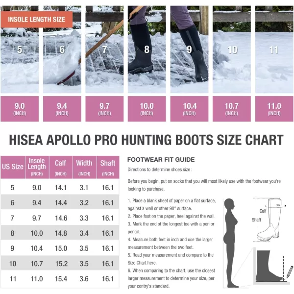 HISEA Women's Winter Boots Arctic Snow Boots Warm Fleece Fur Lined Rubber Neoprene Boot High Performance Waterproof Insulated