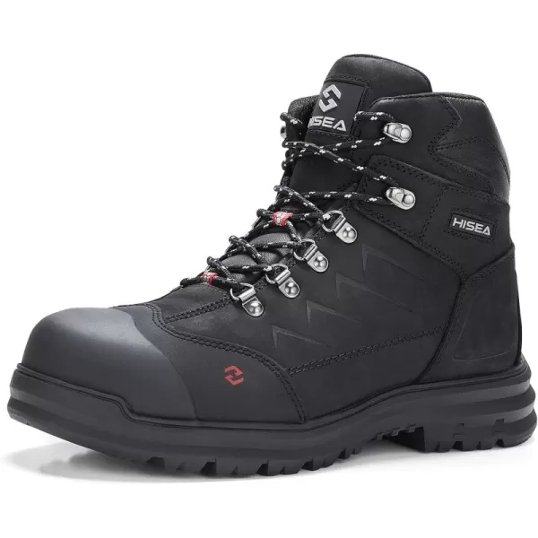 HISEA&nbsp;Men's&nbsp;Composite&nbsp;Toe&nbsp;Work&nbsp;Boots Full Grain Safety Leather Boots Slip Resistant Comfortable Impact Resistance Work Boots for Industrial &amp; Construction