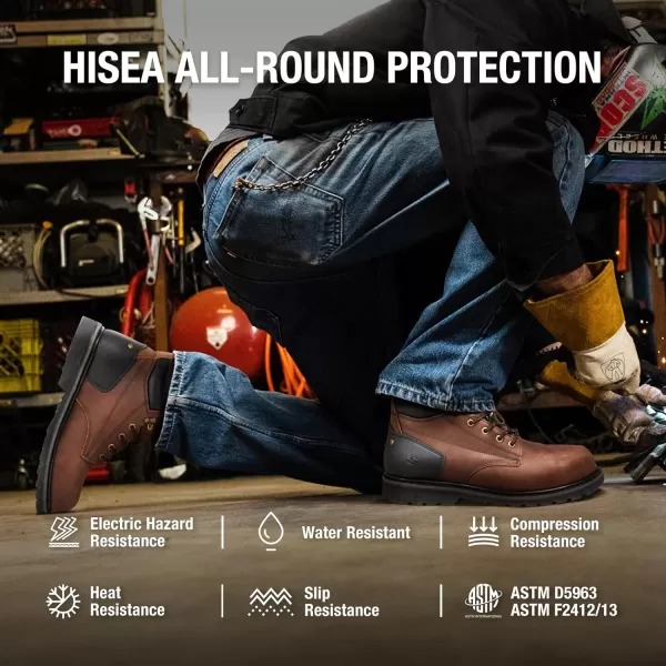 HISEA&nbsp;Work&nbsp;Boots&nbsp;for&nbsp;Men&nbsp;Steel/Soft&nbsp;Toe&nbsp;Boots,6‘’ Waterproof Slip Resistant Industrial &amp; Construction Work Boots