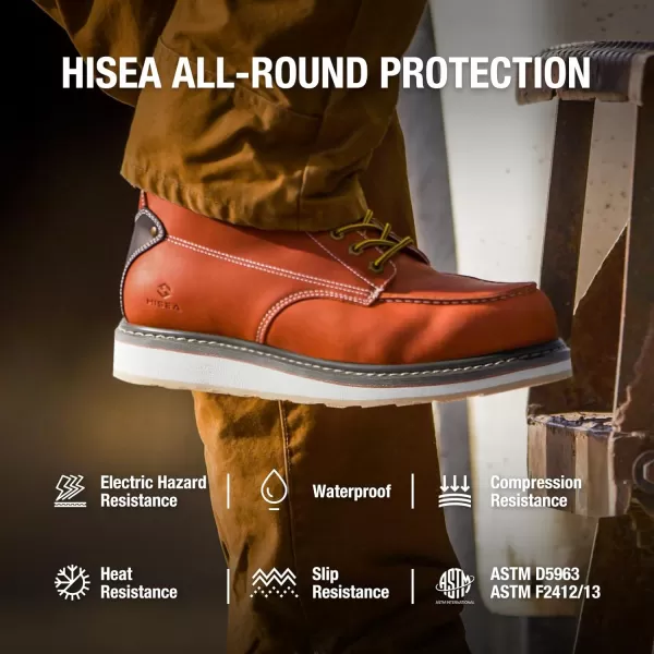 HISEA&nbsp;Work&nbsp;Boots&nbsp;for&nbsp;Men&nbsp;Steel/Soft&nbsp;Toe&nbsp;Boots,6‘’ Waterproof Slip Resistant Industrial &amp; Construction Work Boots