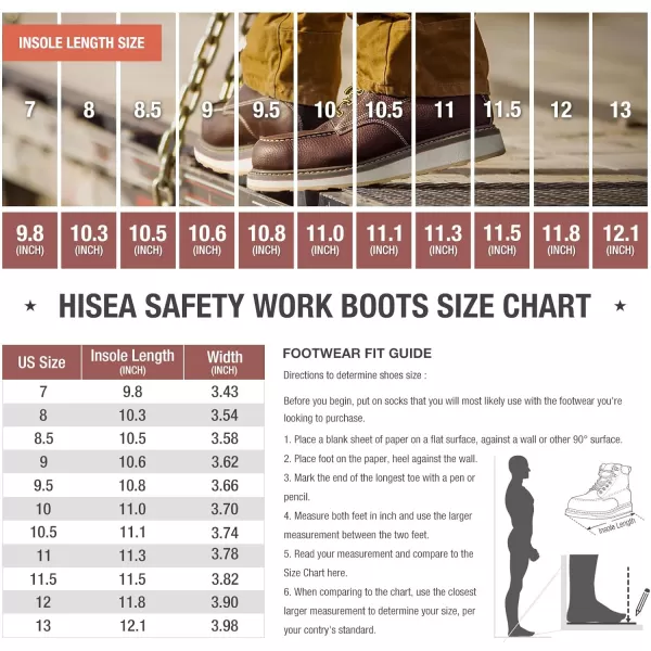 HISEA&nbsp;Work&nbsp;Boots&nbsp;for&nbsp;Men&nbsp;Steel/Soft&nbsp;Toe&nbsp;Boots,6‘’ Waterproof Slip Resistant Industrial &amp; Construction Work Boots