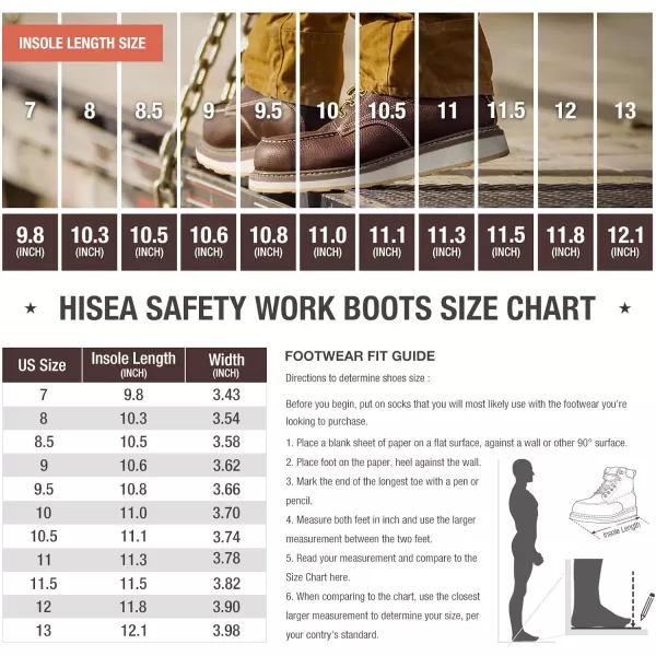 HISEA&nbsp;Work&nbsp;Boots&nbsp;for&nbsp;Men&nbsp;Steel/Soft&nbsp;Toe&nbsp;Boots,6‘’ Waterproof Slip Resistant Industrial &amp; Construction Work Boots