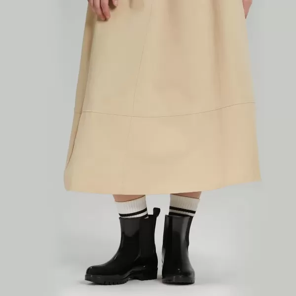 imageHISEA Short Rain Boots for Women Waterproof Garden Shoes AntiSlipping Ankle Chelsea Rainboots for Ladies with Comfort Insole Lightweight Stylish Rubber Rain Shoes Outdoor Work BootiesBlack