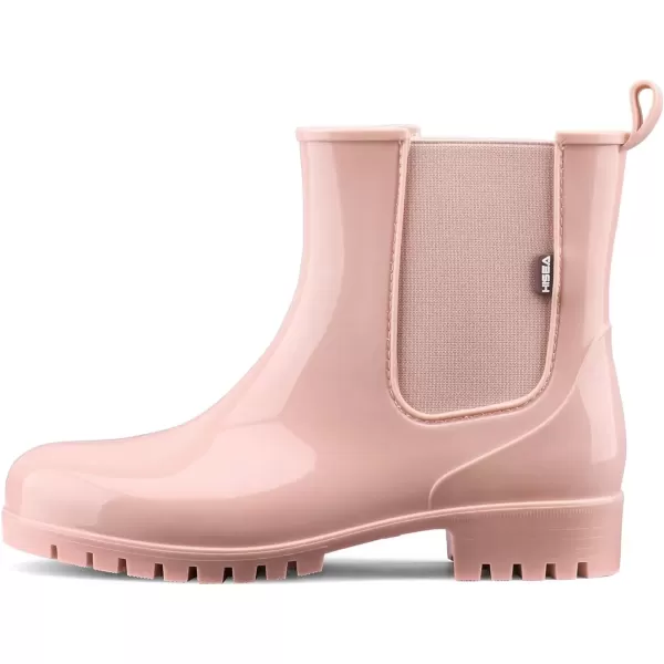 imageHISEA Short Rain Boots for Women Waterproof Garden Shoes AntiSlipping Ankle Chelsea Rainboots for Ladies with Comfort Insole Lightweight Stylish Rubber Rain Shoes Outdoor Work BootiesPink