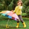 imageHISEA Kids Rain Boots for Toddler Boys Girls Waterproof Rubber Boots with EasyOn Handles Seamless PVC Rainboots Lightweight Mud Shoes for Water Beach Outdoor Playing ToddlerLittle KidBig KidYellow With Orange Trimming