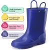 imageHISEA Kids Rain Boots for Toddler Boys Girls Waterproof Rubber Boots with EasyOn Handles Seamless PVC Rainboots Lightweight Mud Shoes for Water Beach Outdoor Playing ToddlerLittle KidBig KidBlue