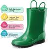imageHISEA Kids Rain Boots for Toddler Boys Girls Waterproof Rubber Boots with EasyOn Handles Seamless PVC Rainboots Lightweight Mud Shoes for Water Beach Outdoor Playing ToddlerLittle KidBig KidGreen